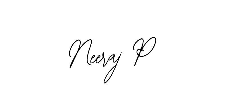 It looks lik you need a new signature style for name Neeraj P. Design unique handwritten (Bearetta-2O07w) signature with our free signature maker in just a few clicks. Neeraj P signature style 12 images and pictures png