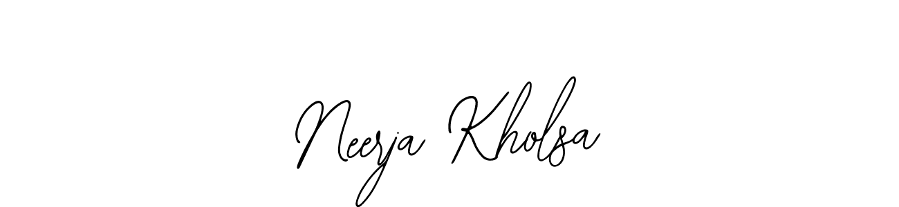 You can use this online signature creator to create a handwritten signature for the name Neerja Kholsa. This is the best online autograph maker. Neerja Kholsa signature style 12 images and pictures png