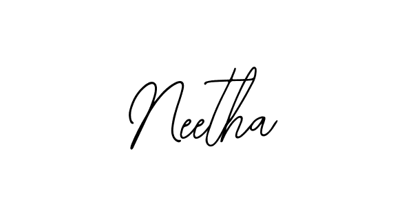 How to make Neetha name signature. Use Bearetta-2O07w style for creating short signs online. This is the latest handwritten sign. Neetha signature style 12 images and pictures png