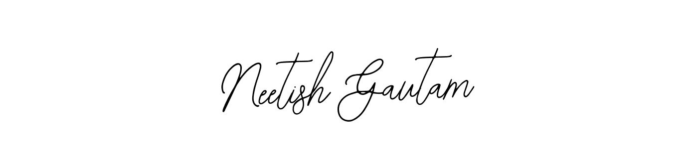 How to make Neetish Gautam name signature. Use Bearetta-2O07w style for creating short signs online. This is the latest handwritten sign. Neetish Gautam signature style 12 images and pictures png