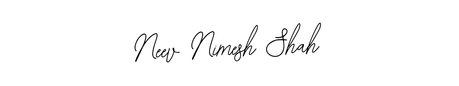 Also You can easily find your signature by using the search form. We will create Neev Nimesh Shah name handwritten signature images for you free of cost using Bearetta-2O07w sign style. Neev Nimesh Shah signature style 12 images and pictures png