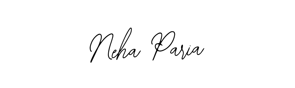 How to make Neha Paria name signature. Use Bearetta-2O07w style for creating short signs online. This is the latest handwritten sign. Neha Paria signature style 12 images and pictures png
