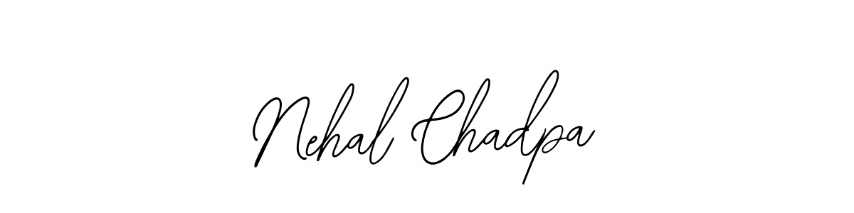 Bearetta-2O07w is a professional signature style that is perfect for those who want to add a touch of class to their signature. It is also a great choice for those who want to make their signature more unique. Get Nehal Chadpa name to fancy signature for free. Nehal Chadpa signature style 12 images and pictures png