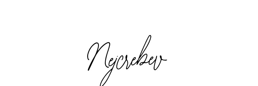 Bearetta-2O07w is a professional signature style that is perfect for those who want to add a touch of class to their signature. It is also a great choice for those who want to make their signature more unique. Get Nejcrebev name to fancy signature for free. Nejcrebev signature style 12 images and pictures png
