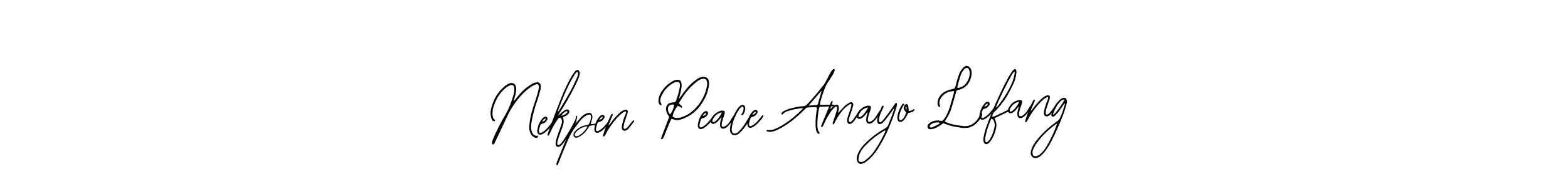 Use a signature maker to create a handwritten signature online. With this signature software, you can design (Bearetta-2O07w) your own signature for name Nekpen Peace Amayo Lefang. Nekpen Peace Amayo Lefang signature style 12 images and pictures png