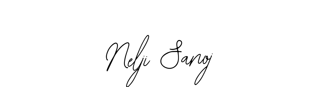 You should practise on your own different ways (Bearetta-2O07w) to write your name (Nelji Sanoj) in signature. don't let someone else do it for you. Nelji Sanoj signature style 12 images and pictures png