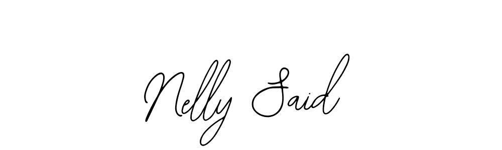 You should practise on your own different ways (Bearetta-2O07w) to write your name (Nelly Said) in signature. don't let someone else do it for you. Nelly Said signature style 12 images and pictures png