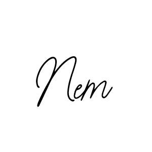 Nem stylish signature style. Best Handwritten Sign (Bearetta-2O07w) for my name. Handwritten Signature Collection Ideas for my name Nem. Nem signature style 12 images and pictures png