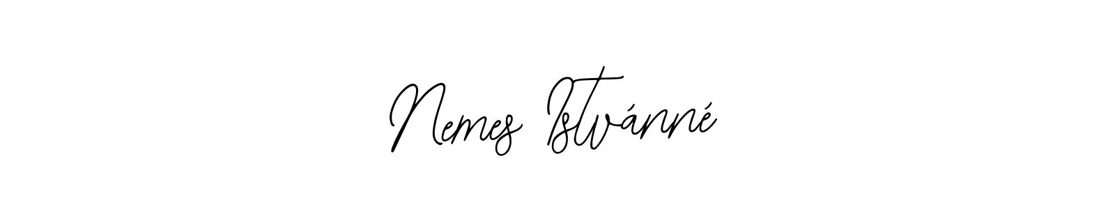 Similarly Bearetta-2O07w is the best handwritten signature design. Signature creator online .You can use it as an online autograph creator for name Nemes Istvánné. Nemes Istvánné signature style 12 images and pictures png