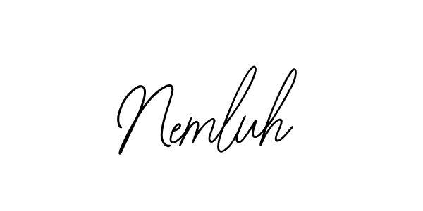 How to make Nemluh name signature. Use Bearetta-2O07w style for creating short signs online. This is the latest handwritten sign. Nemluh signature style 12 images and pictures png