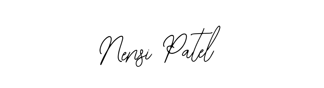 The best way (Bearetta-2O07w) to make a short signature is to pick only two or three words in your name. The name Nensi Patel include a total of six letters. For converting this name. Nensi Patel signature style 12 images and pictures png