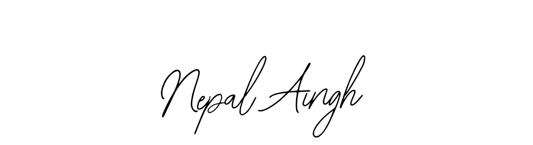 How to make Nepal Aingh name signature. Use Bearetta-2O07w style for creating short signs online. This is the latest handwritten sign. Nepal Aingh signature style 12 images and pictures png