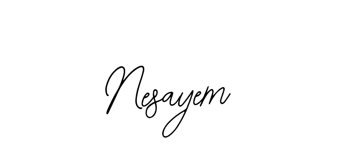 Use a signature maker to create a handwritten signature online. With this signature software, you can design (Bearetta-2O07w) your own signature for name Nesayem. Nesayem signature style 12 images and pictures png