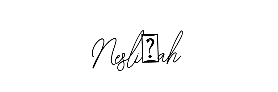 Create a beautiful signature design for name Neslişah. With this signature (Bearetta-2O07w) fonts, you can make a handwritten signature for free. Neslişah signature style 12 images and pictures png