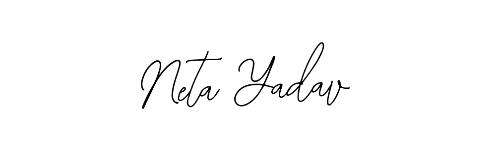 The best way (Bearetta-2O07w) to make a short signature is to pick only two or three words in your name. The name Neta Yadav include a total of six letters. For converting this name. Neta Yadav signature style 12 images and pictures png