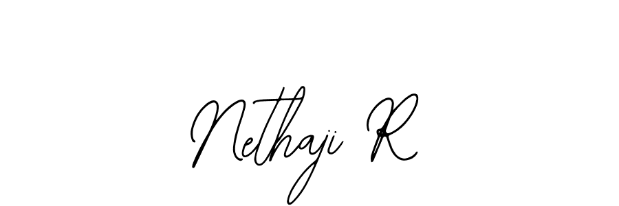 if you are searching for the best signature style for your name Nethaji R. so please give up your signature search. here we have designed multiple signature styles  using Bearetta-2O07w. Nethaji R signature style 12 images and pictures png