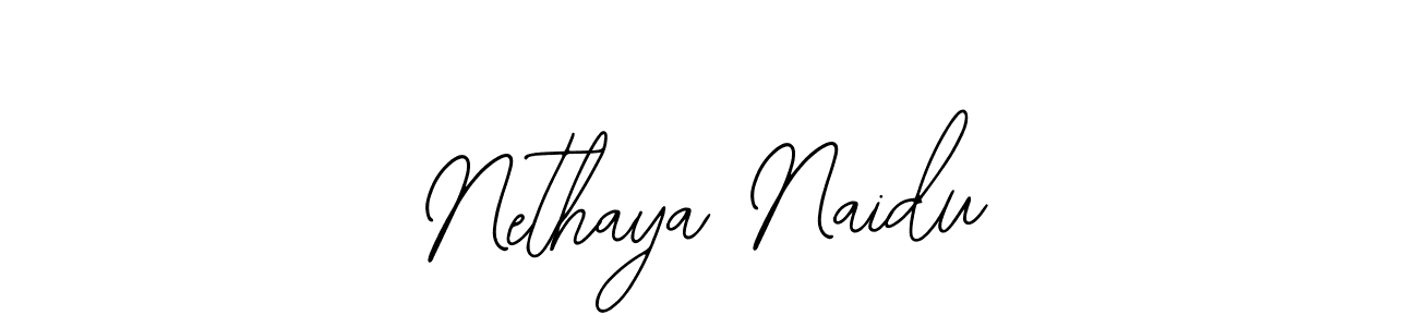 Bearetta-2O07w is a professional signature style that is perfect for those who want to add a touch of class to their signature. It is also a great choice for those who want to make their signature more unique. Get Nethaya Naidu name to fancy signature for free. Nethaya Naidu signature style 12 images and pictures png