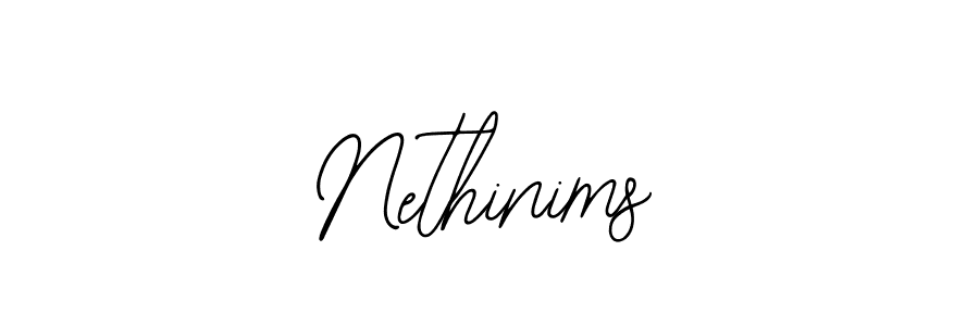 Use a signature maker to create a handwritten signature online. With this signature software, you can design (Bearetta-2O07w) your own signature for name Nethinims. Nethinims signature style 12 images and pictures png