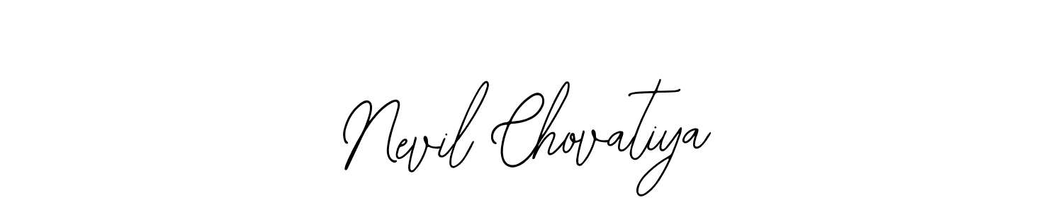 Also You can easily find your signature by using the search form. We will create Nevil Chovatiya name handwritten signature images for you free of cost using Bearetta-2O07w sign style. Nevil Chovatiya signature style 12 images and pictures png