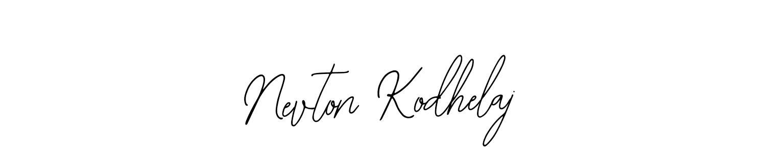 The best way (Bearetta-2O07w) to make a short signature is to pick only two or three words in your name. The name Nevton Kodhelaj include a total of six letters. For converting this name. Nevton Kodhelaj signature style 12 images and pictures png