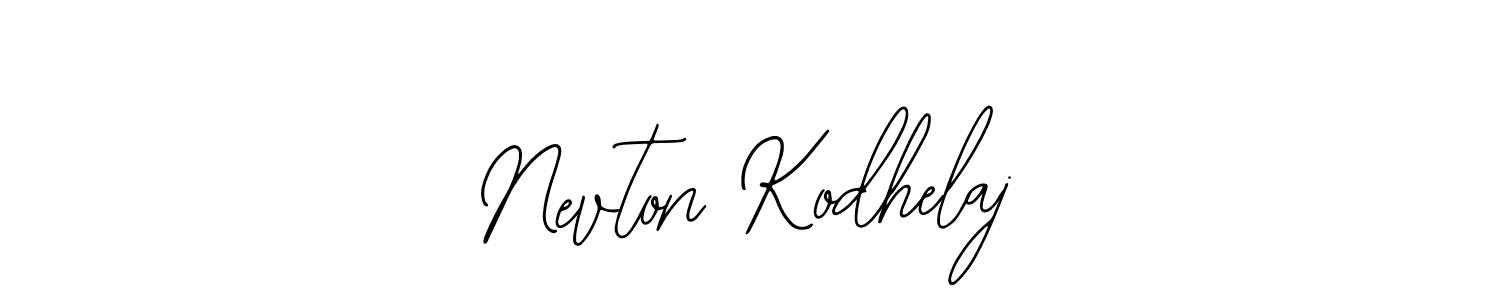 The best way (Bearetta-2O07w) to make a short signature is to pick only two or three words in your name. The name Nevton Kodhelaj include a total of six letters. For converting this name. Nevton Kodhelaj signature style 12 images and pictures png