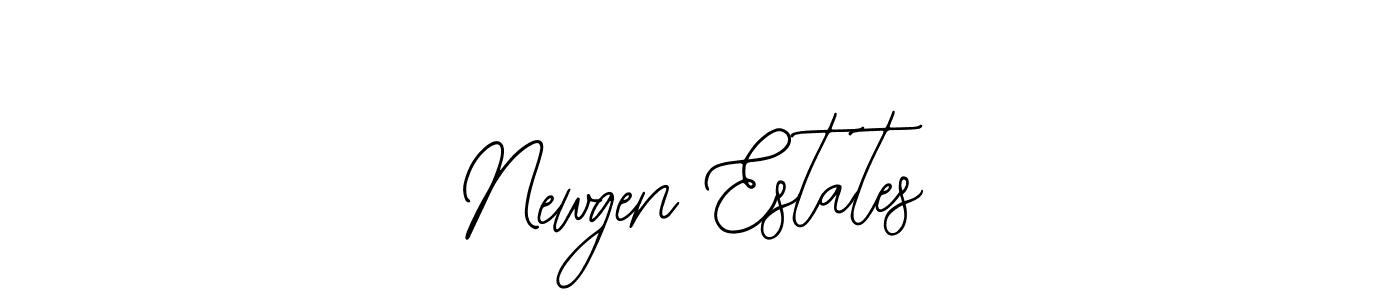 How to make Newgen Estates name signature. Use Bearetta-2O07w style for creating short signs online. This is the latest handwritten sign. Newgen Estates signature style 12 images and pictures png