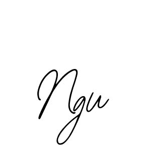 You should practise on your own different ways (Bearetta-2O07w) to write your name (Ngu) in signature. don't let someone else do it for you. Ngu signature style 12 images and pictures png