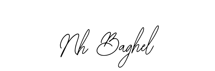 How to make Nh Baghel name signature. Use Bearetta-2O07w style for creating short signs online. This is the latest handwritten sign. Nh Baghel signature style 12 images and pictures png