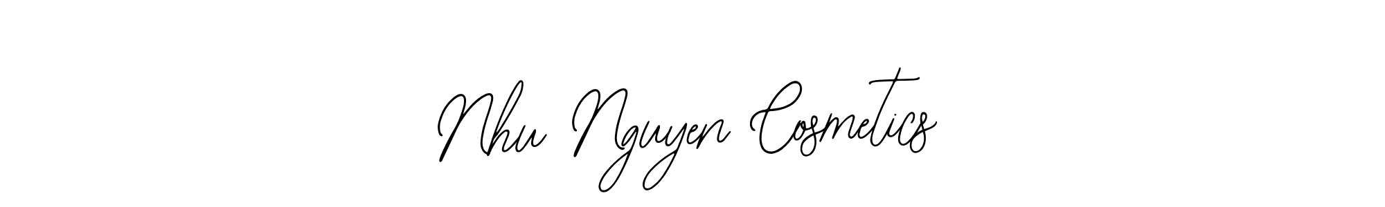 if you are searching for the best signature style for your name Nhu Nguyen Cosmetics. so please give up your signature search. here we have designed multiple signature styles  using Bearetta-2O07w. Nhu Nguyen Cosmetics signature style 12 images and pictures png