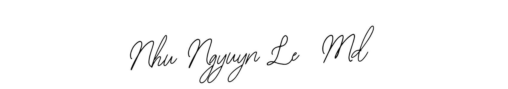 This is the best signature style for the Nhu Ngyuyn Le  Md name. Also you like these signature font (Bearetta-2O07w). Mix name signature. Nhu Ngyuyn Le  Md signature style 12 images and pictures png