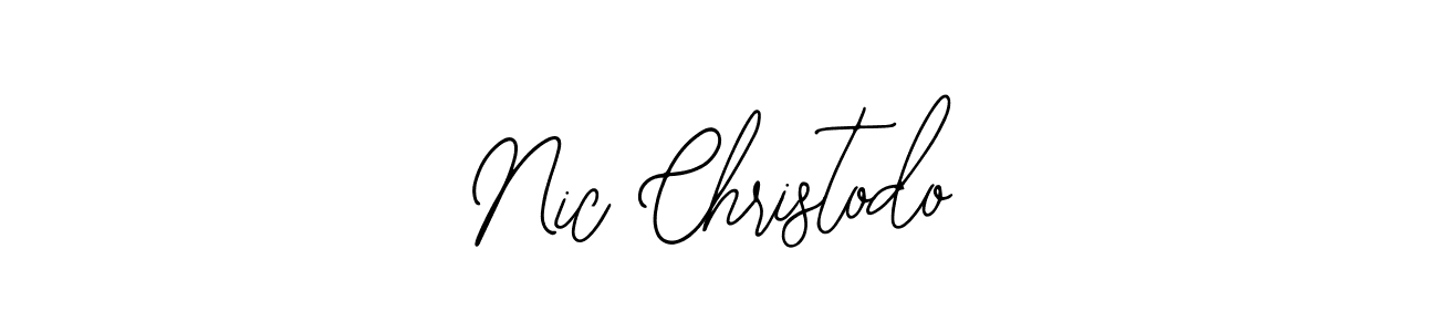 You should practise on your own different ways (Bearetta-2O07w) to write your name (Nic Christodo) in signature. don't let someone else do it for you. Nic Christodo signature style 12 images and pictures png