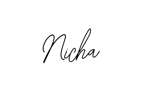 Use a signature maker to create a handwritten signature online. With this signature software, you can design (Bearetta-2O07w) your own signature for name Nicha. Nicha signature style 12 images and pictures png