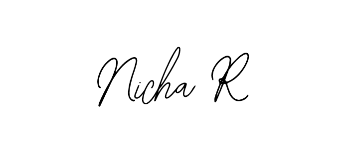 if you are searching for the best signature style for your name Nicha R. so please give up your signature search. here we have designed multiple signature styles  using Bearetta-2O07w. Nicha R signature style 12 images and pictures png