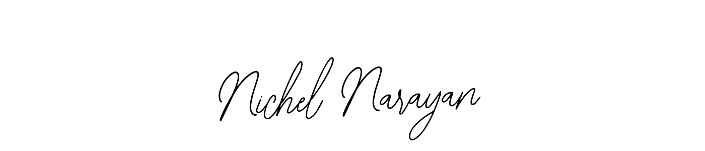 How to make Nichel Narayan name signature. Use Bearetta-2O07w style for creating short signs online. This is the latest handwritten sign. Nichel Narayan signature style 12 images and pictures png