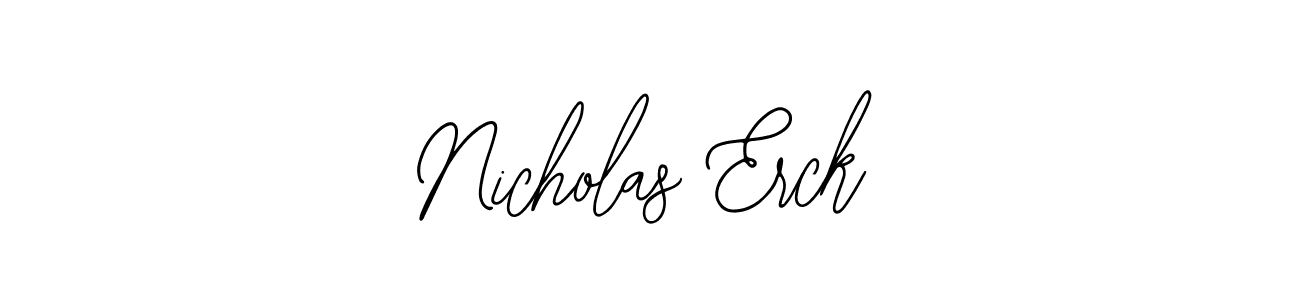 How to make Nicholas Erck name signature. Use Bearetta-2O07w style for creating short signs online. This is the latest handwritten sign. Nicholas Erck signature style 12 images and pictures png
