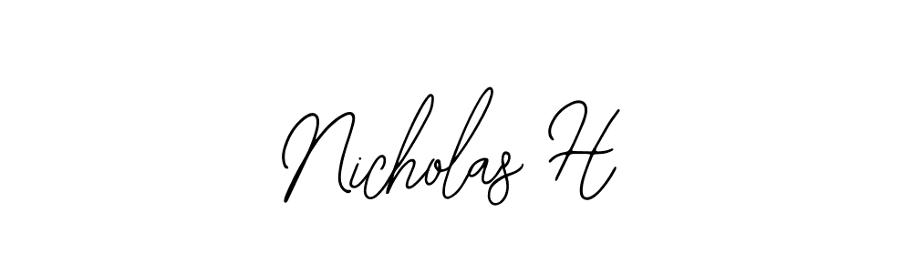 Use a signature maker to create a handwritten signature online. With this signature software, you can design (Bearetta-2O07w) your own signature for name Nicholas H. Nicholas H signature style 12 images and pictures png