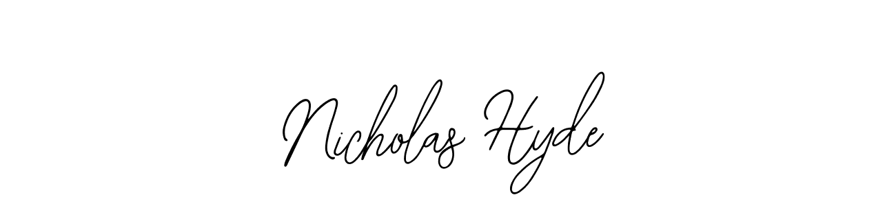 This is the best signature style for the Nicholas Hyde name. Also you like these signature font (Bearetta-2O07w). Mix name signature. Nicholas Hyde signature style 12 images and pictures png