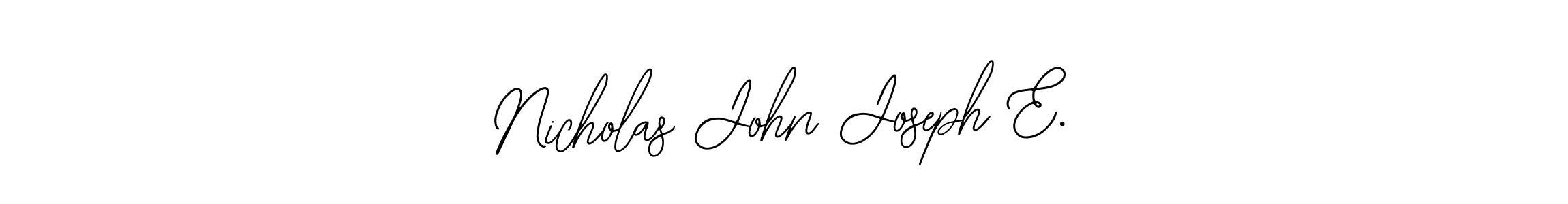 This is the best signature style for the Nicholas John Joseph E. name. Also you like these signature font (Bearetta-2O07w). Mix name signature. Nicholas John Joseph E. signature style 12 images and pictures png