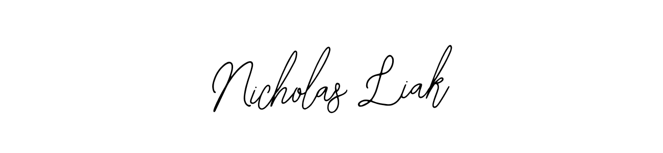 Nicholas Liak stylish signature style. Best Handwritten Sign (Bearetta-2O07w) for my name. Handwritten Signature Collection Ideas for my name Nicholas Liak. Nicholas Liak signature style 12 images and pictures png