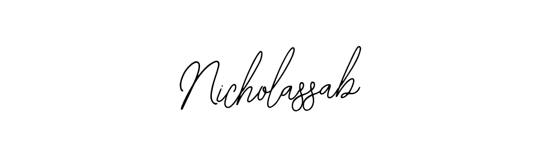 Design your own signature with our free online signature maker. With this signature software, you can create a handwritten (Bearetta-2O07w) signature for name Nicholassab. Nicholassab signature style 12 images and pictures png