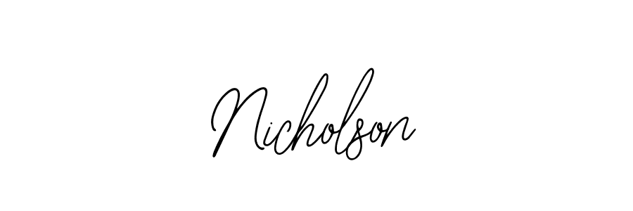 Nicholson stylish signature style. Best Handwritten Sign (Bearetta-2O07w) for my name. Handwritten Signature Collection Ideas for my name Nicholson. Nicholson signature style 12 images and pictures png