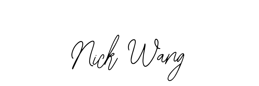 if you are searching for the best signature style for your name Nick Wang. so please give up your signature search. here we have designed multiple signature styles  using Bearetta-2O07w. Nick Wang signature style 12 images and pictures png