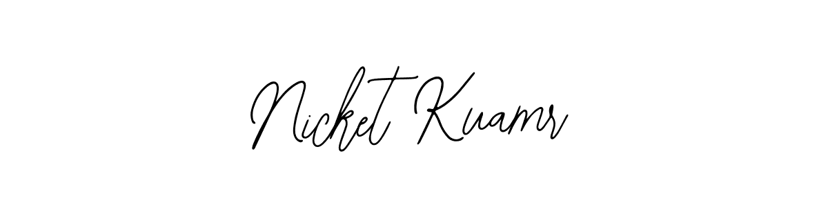 How to make Nicket Kuamr name signature. Use Bearetta-2O07w style for creating short signs online. This is the latest handwritten sign. Nicket Kuamr signature style 12 images and pictures png