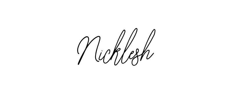 Also we have Nicklesh name is the best signature style. Create professional handwritten signature collection using Bearetta-2O07w autograph style. Nicklesh signature style 12 images and pictures png
