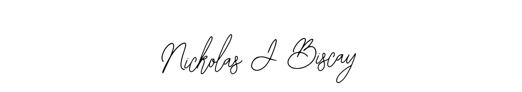 You should practise on your own different ways (Bearetta-2O07w) to write your name (Nickolas J Biscay) in signature. don't let someone else do it for you. Nickolas J Biscay signature style 12 images and pictures png