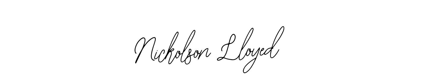 Nickolson Lloyed stylish signature style. Best Handwritten Sign (Bearetta-2O07w) for my name. Handwritten Signature Collection Ideas for my name Nickolson Lloyed. Nickolson Lloyed signature style 12 images and pictures png