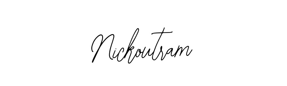 How to make Nickoutram name signature. Use Bearetta-2O07w style for creating short signs online. This is the latest handwritten sign. Nickoutram signature style 12 images and pictures png