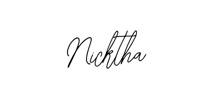 The best way (Bearetta-2O07w) to make a short signature is to pick only two or three words in your name. The name Nicktha include a total of six letters. For converting this name. Nicktha signature style 12 images and pictures png