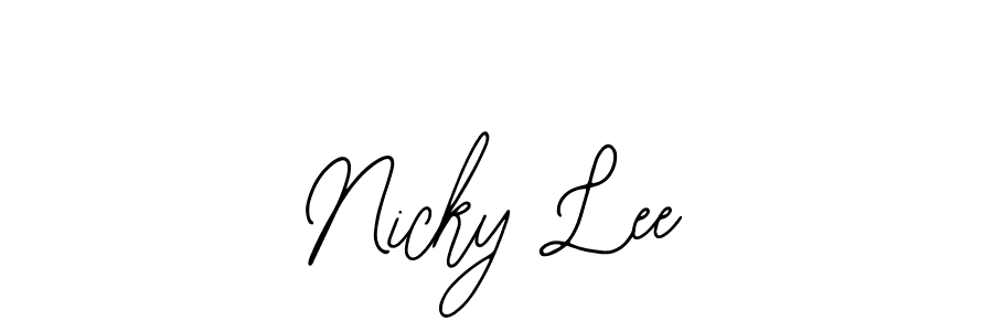 Use a signature maker to create a handwritten signature online. With this signature software, you can design (Bearetta-2O07w) your own signature for name Nicky Lee. Nicky Lee signature style 12 images and pictures png