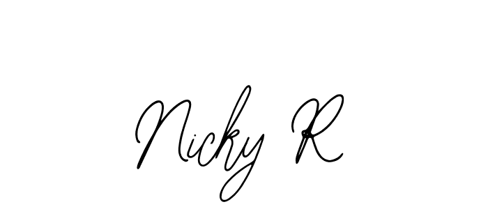 Make a beautiful signature design for name Nicky R. With this signature (Bearetta-2O07w) style, you can create a handwritten signature for free. Nicky R signature style 12 images and pictures png